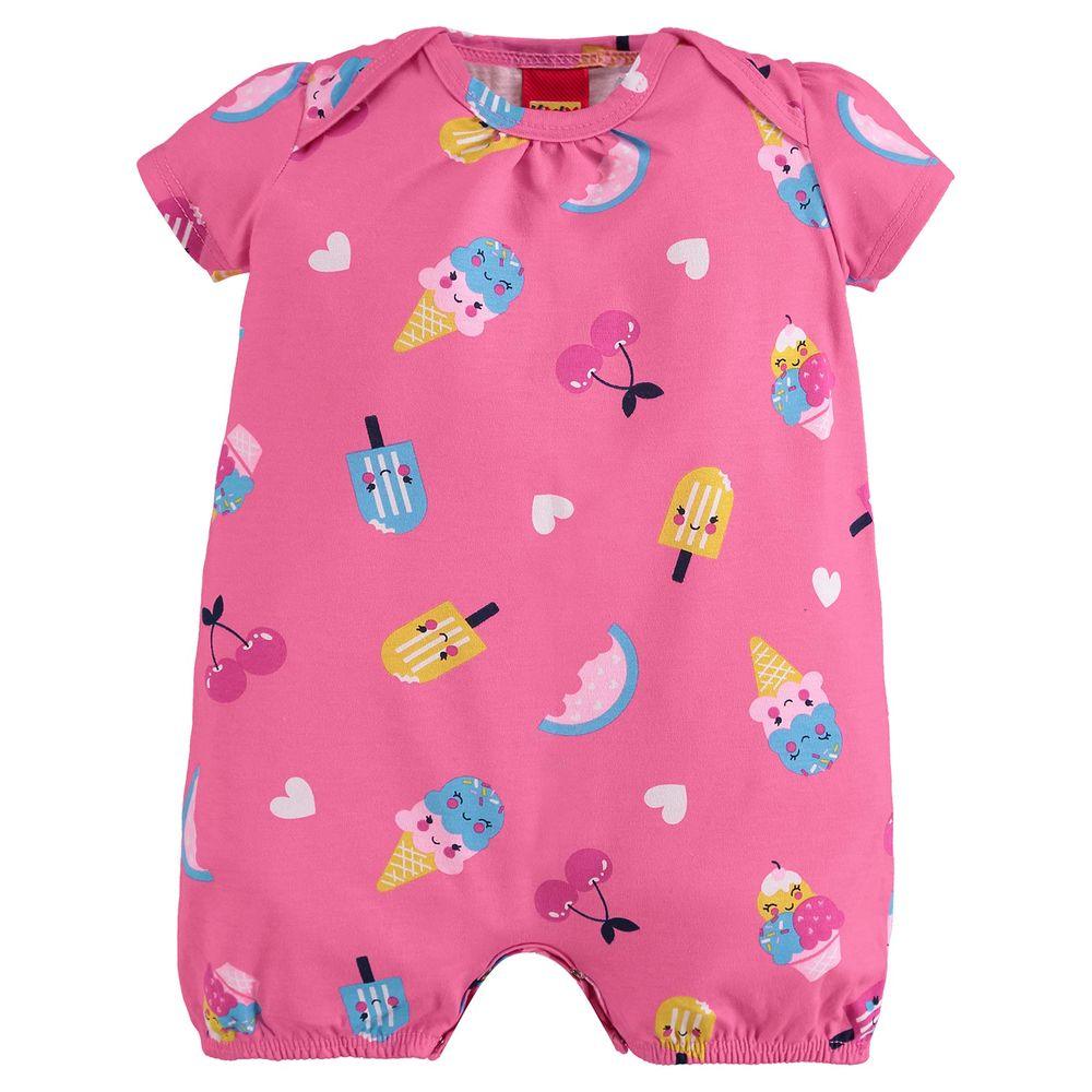 Mameluco Estampado Helados Fucsia diseño