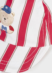 Gorra Estampada Rayas Oso Rojo Mayoral Detalles