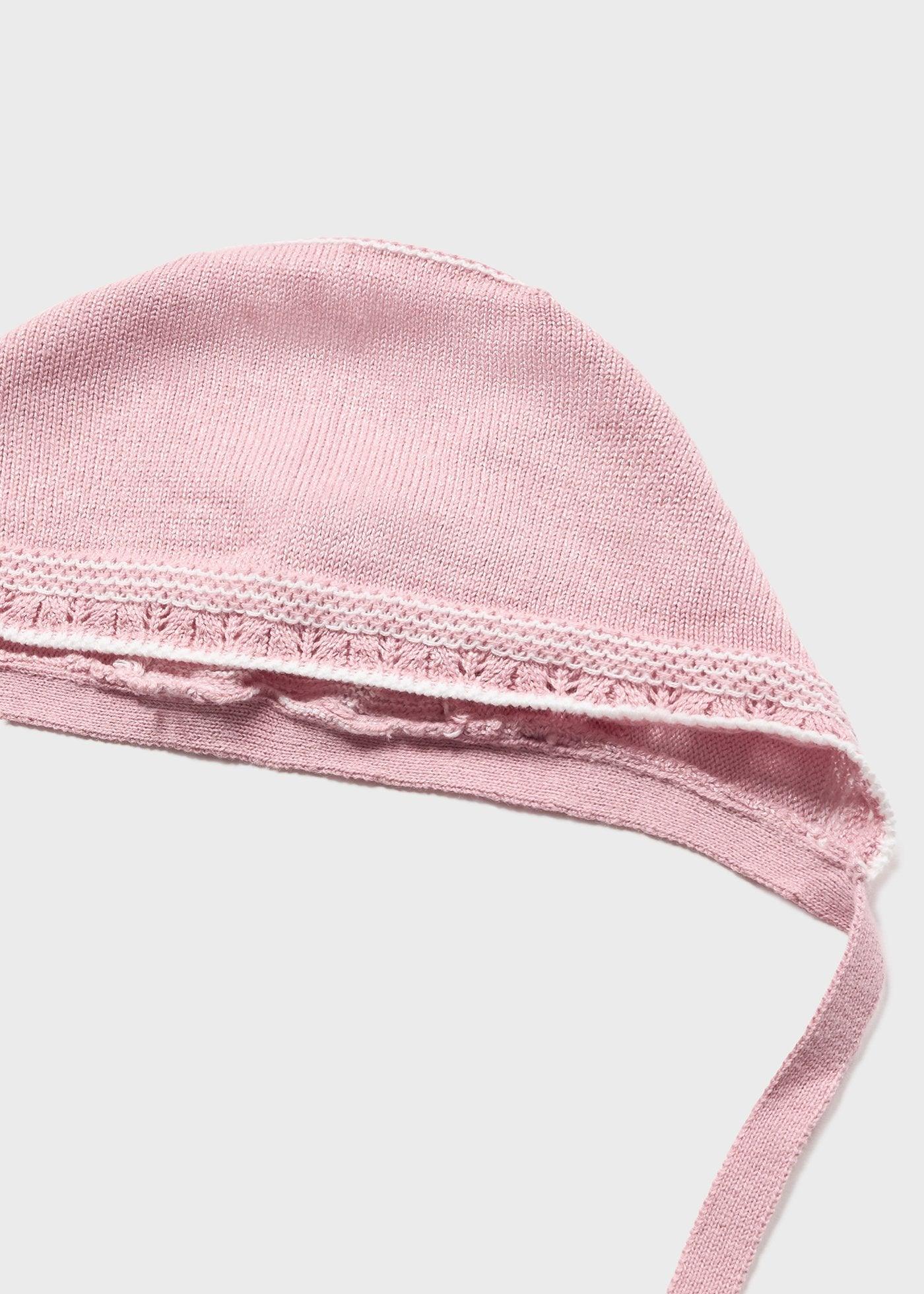 Set 3 Piezas Tricot Tejido Rosa Mayoral Gorro