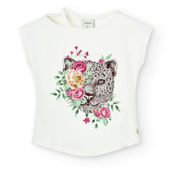 Blusa Leoparda Lentejuelas Blanca Boboli