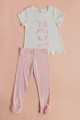 Conjunto Niña Leggins My Family 2 Piezas Rosa