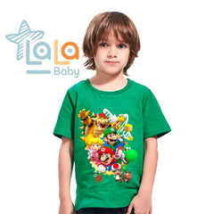 Camiseta Estampado Mario Bros Verde niño