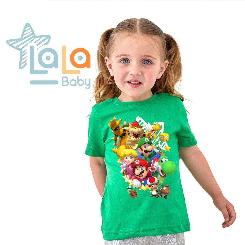 Camiseta Estampado Mario Bros Verde niña