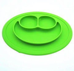 Plato En Silicona Cara Feliz Verde