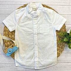 Camisa Manga Corta Para Niño blanco