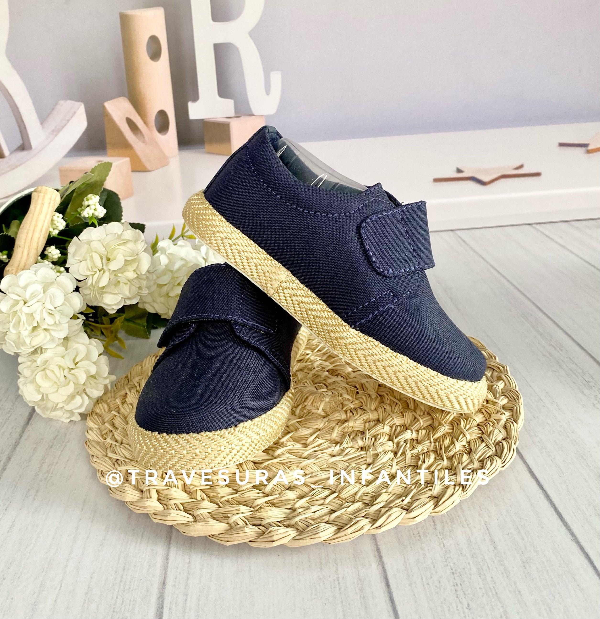 Tenis Velcro Azul Oscuro Yute Estilo