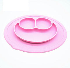 Plato En Silicona Cara Feliz Rosa