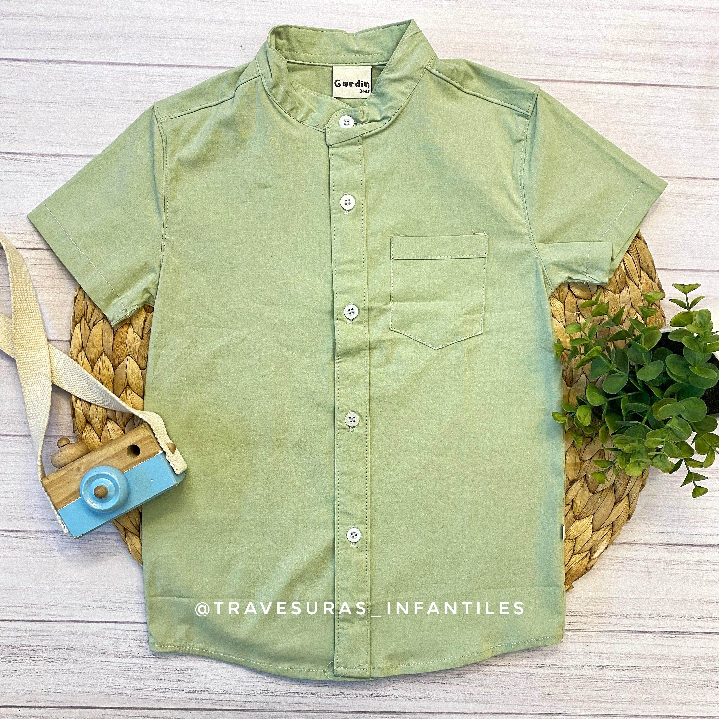 Camisa Manga Corta Para Niño verde