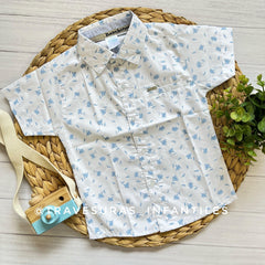 Camisa Estampada Flores azul