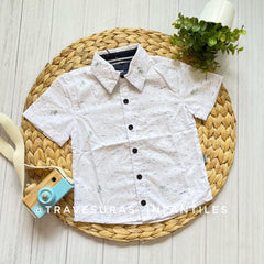 Camisa Manga Corta Palmeras blanco