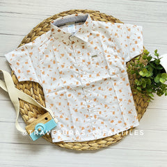 Camisa Estampada Flores naranja