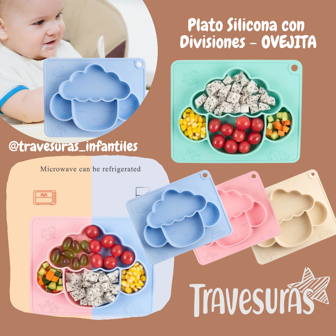 Plato Infantil 3 Divisiones Plástico Bebe Niños