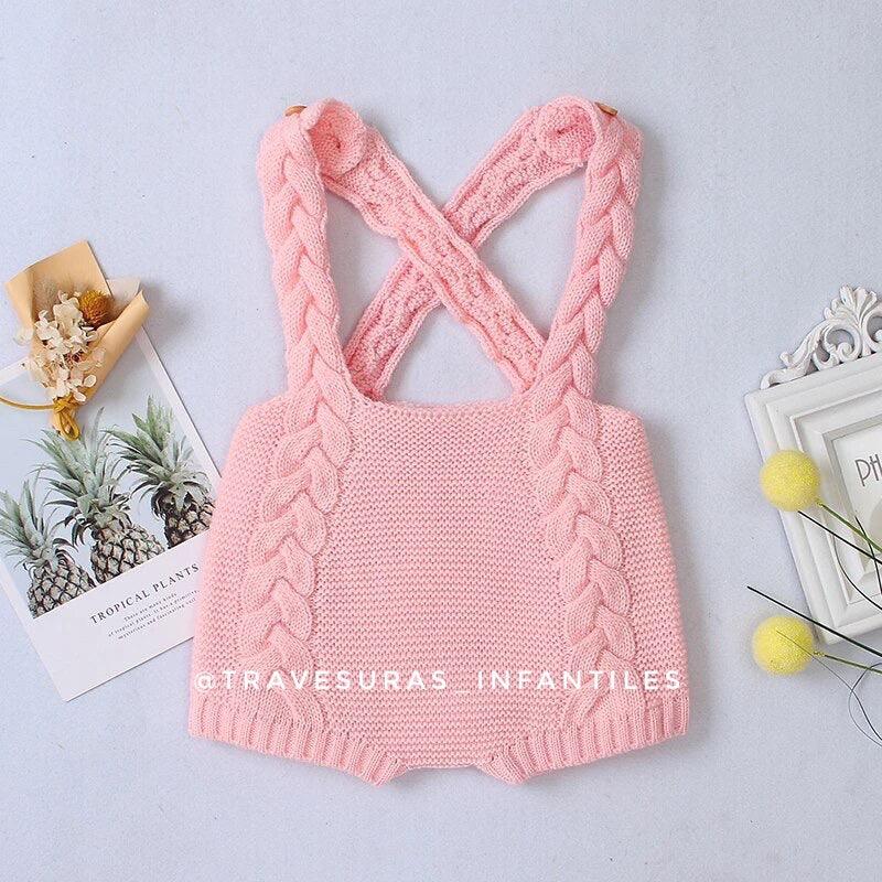 Body Tirantes Trenzado Tejido Rosa
