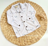 Camisa Manga Larga Estampada blanco