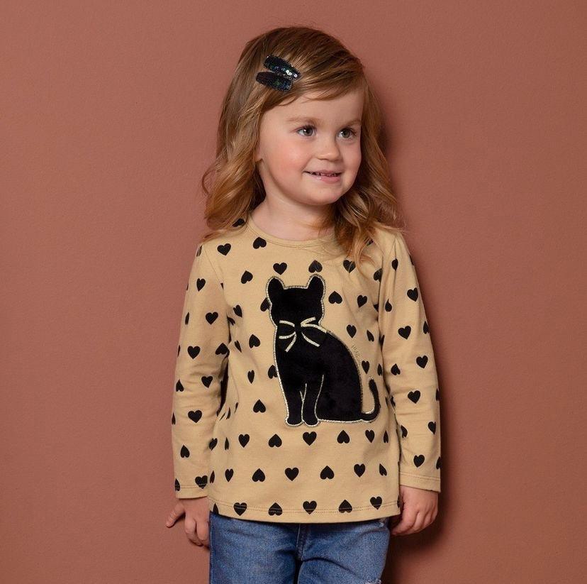 Blusa Puntos Gata Milon beige