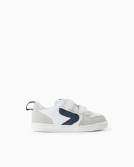 Tenis Velcro Combinado Gris Azul Zippy