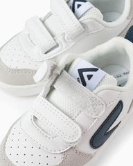 Tenis Velcro Combinado Gris Azul Zippy detalle