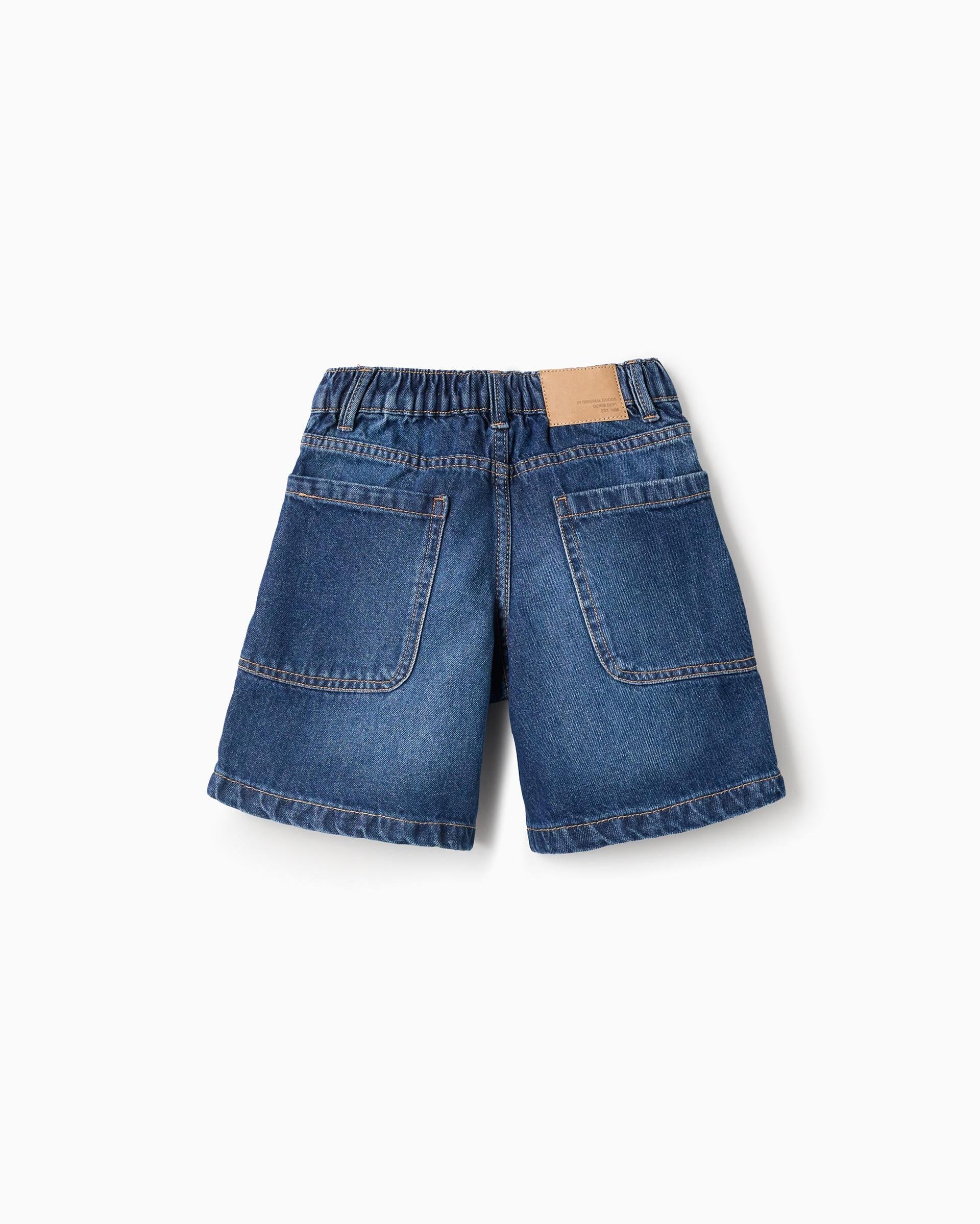 Bermuda Bolsillos Denim Oscuro Zippy estilo