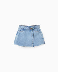 Falda Short Flecos Denim Claro Zippy