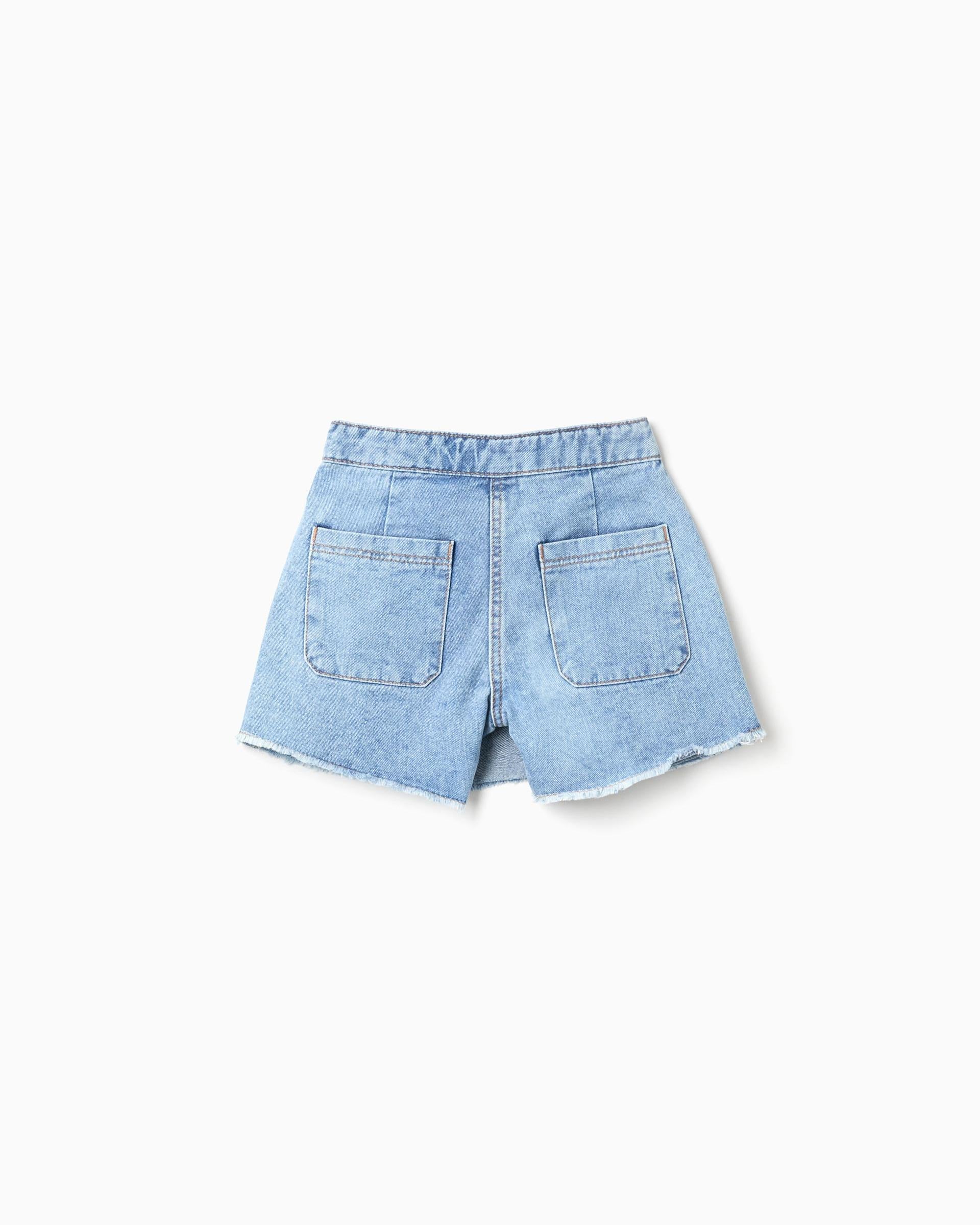 Falda Short Flecos Denim Claro Zippy estilo