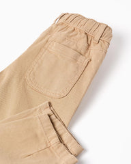 Pantalón Dril Cintura Resortada Beige Zippy