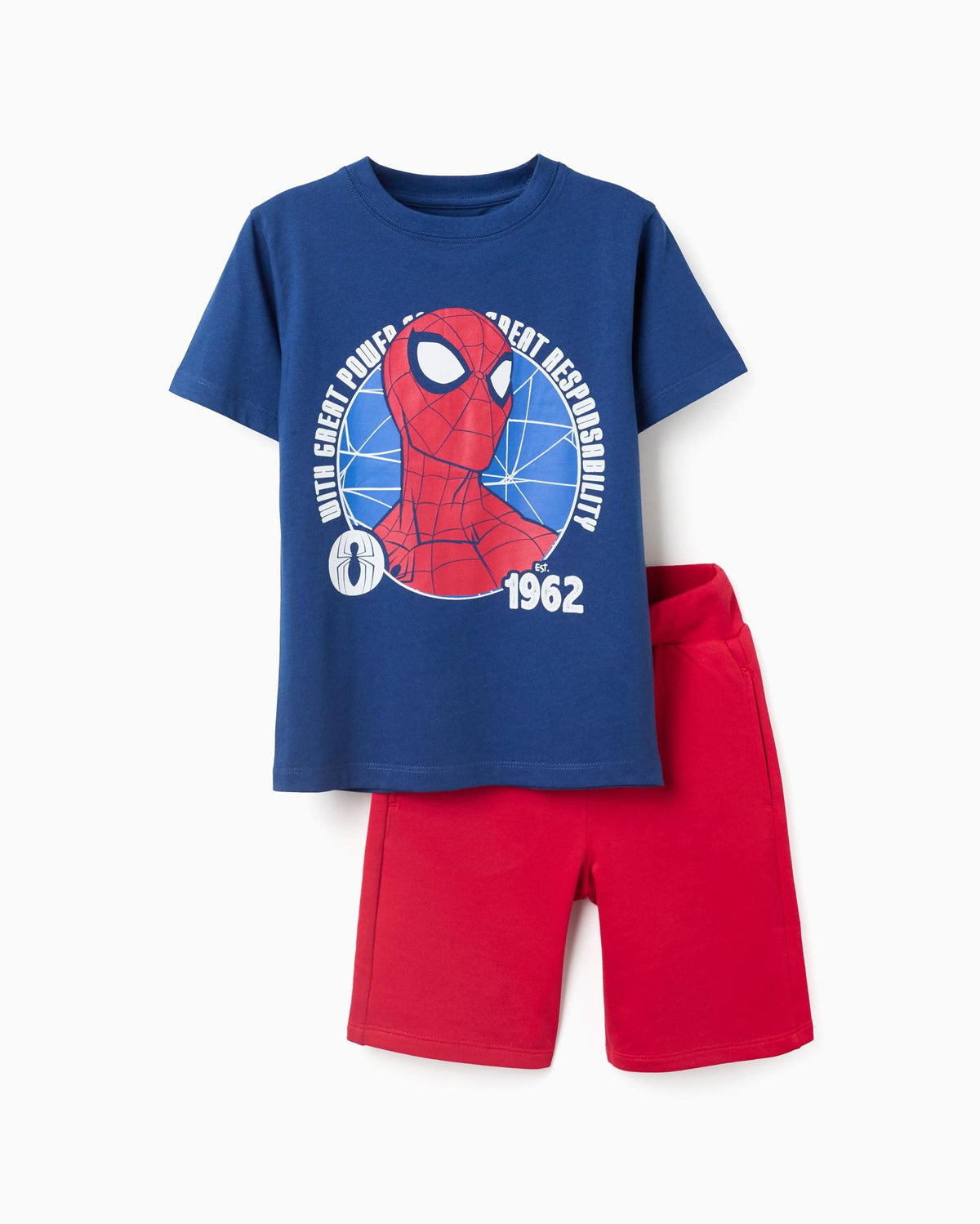 Conjunto Bermuda Spider-Man Azul Rojo Zippy