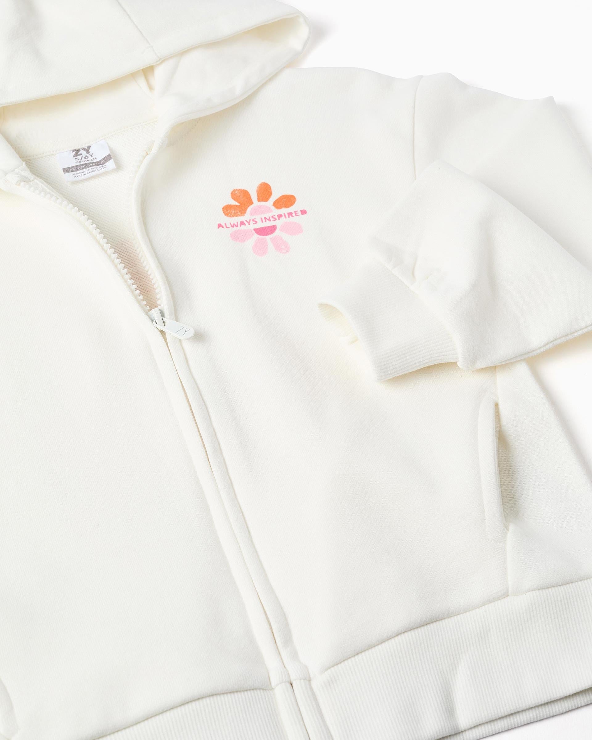 Chaqueta Sudadera Always Inspired Blanco Zippy ESTILO