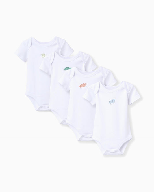 Set 4 Bodys Estampado Animales Blanco Zippy