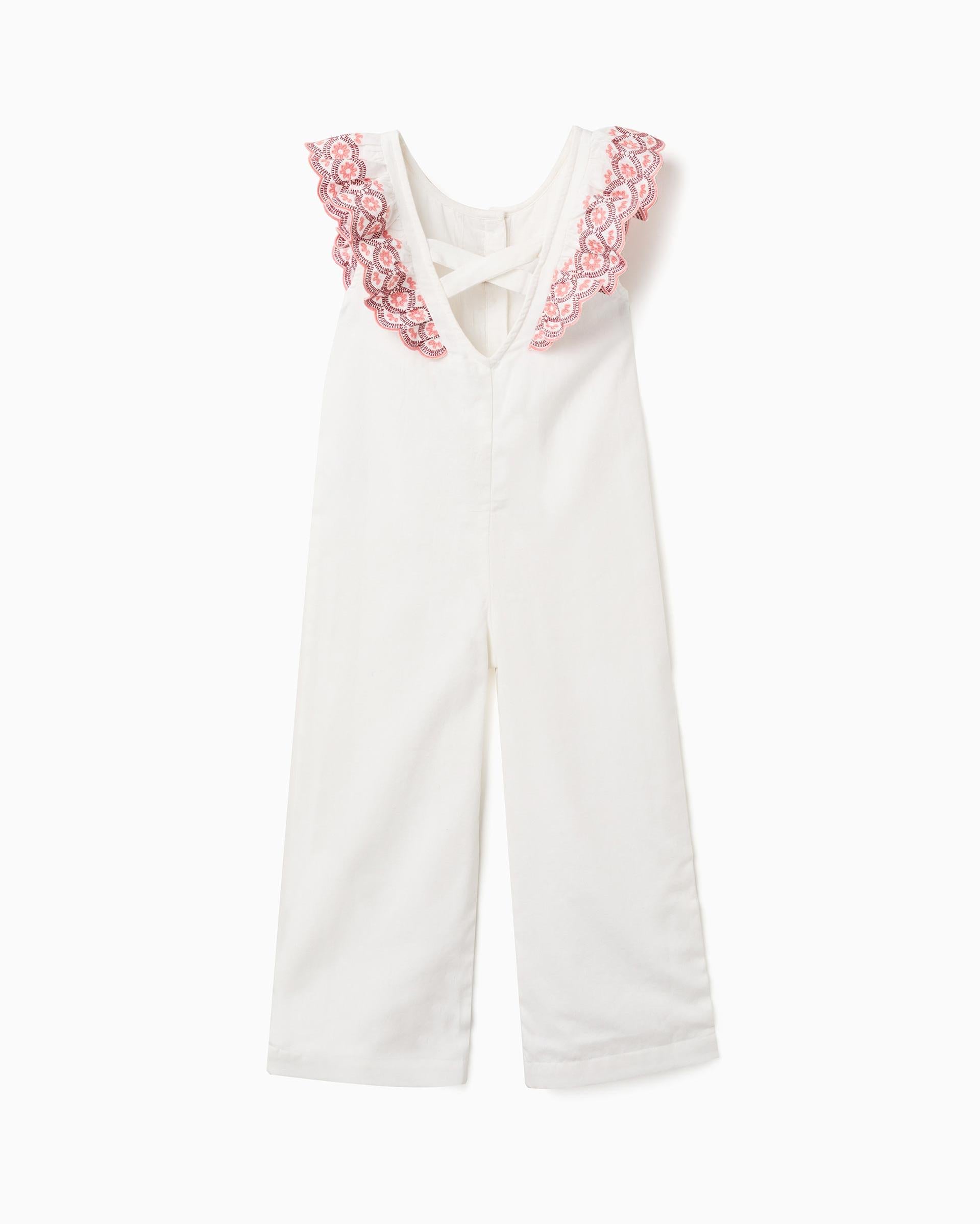 Enterizo Detalle Volantes Bordado Flor Blanco Zippy ESTIL