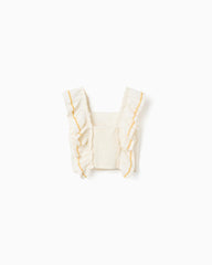 Blusa Volantes Detalle Bordado Flores Zippy