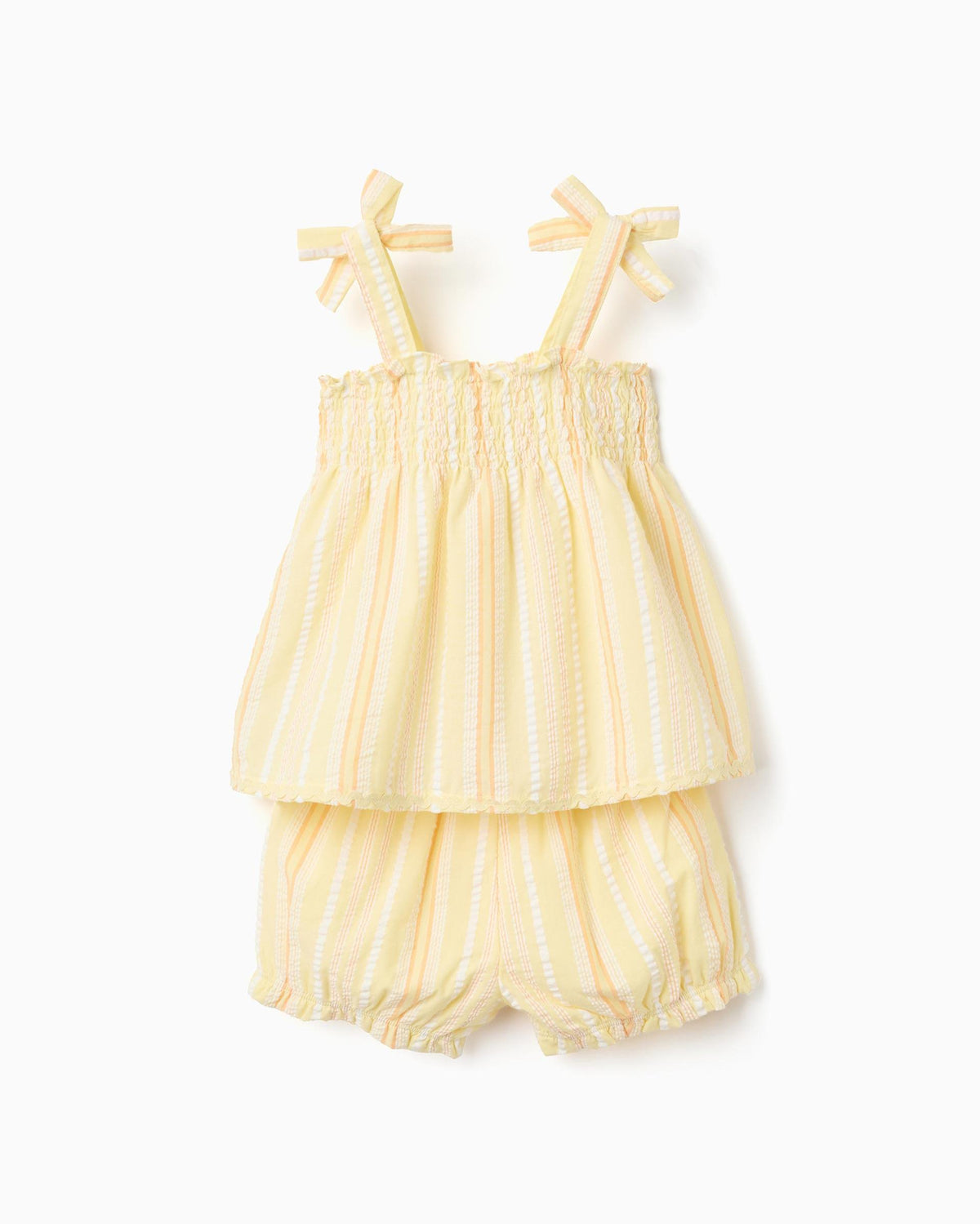 Conjunto Short Resortado Rayas Amarillo Zippy