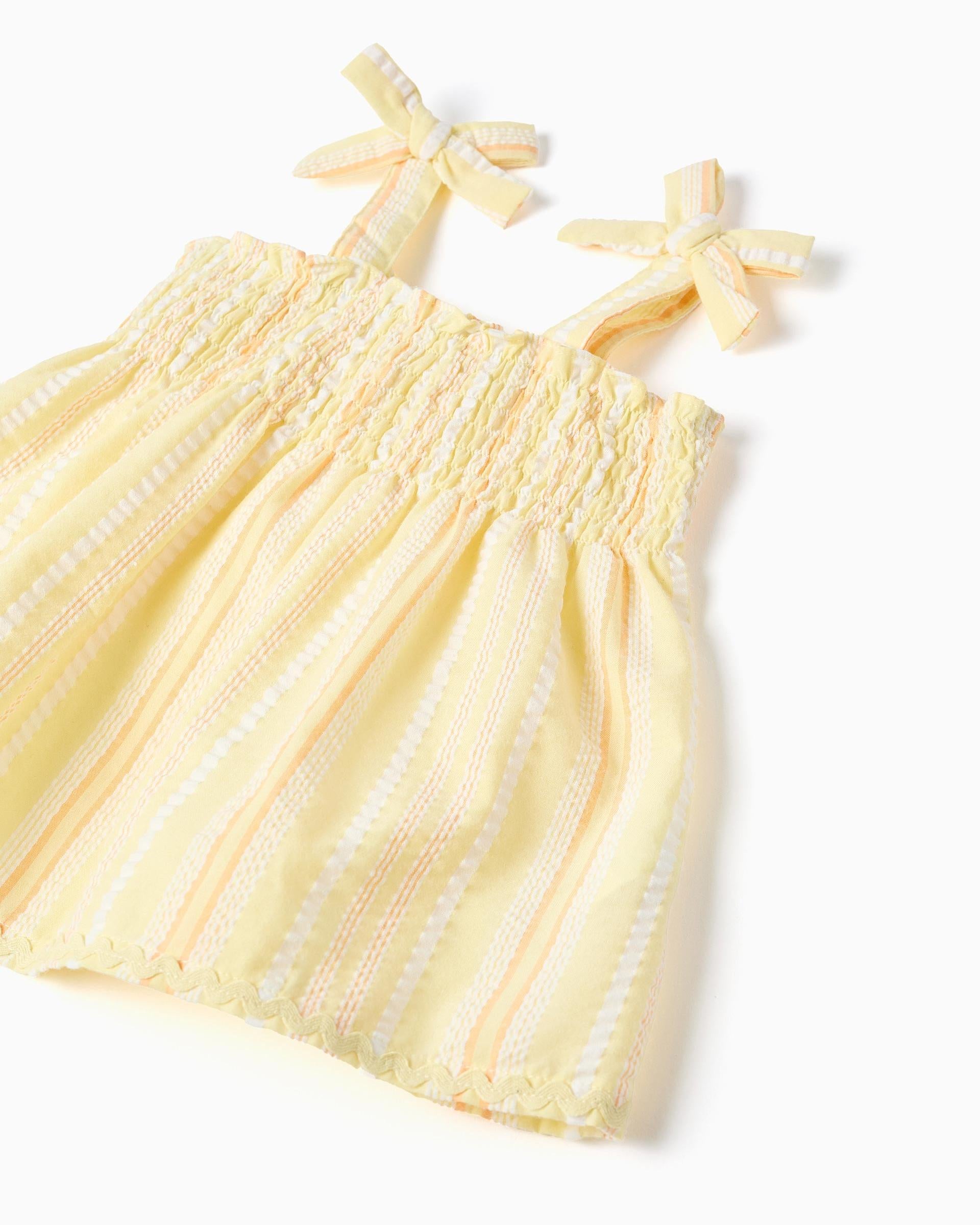 Conjunto Short Resortado Rayas Amarillo Zippy detalle
