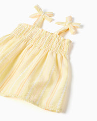 Conjunto Short Resortado Rayas Amarillo Zippy detalle