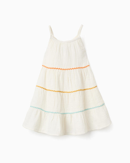 Vestido Bambula Detalle Lineas Beige Zippy