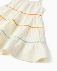 Vestido Bambula Detalle Lineas Beige Zippy estilo