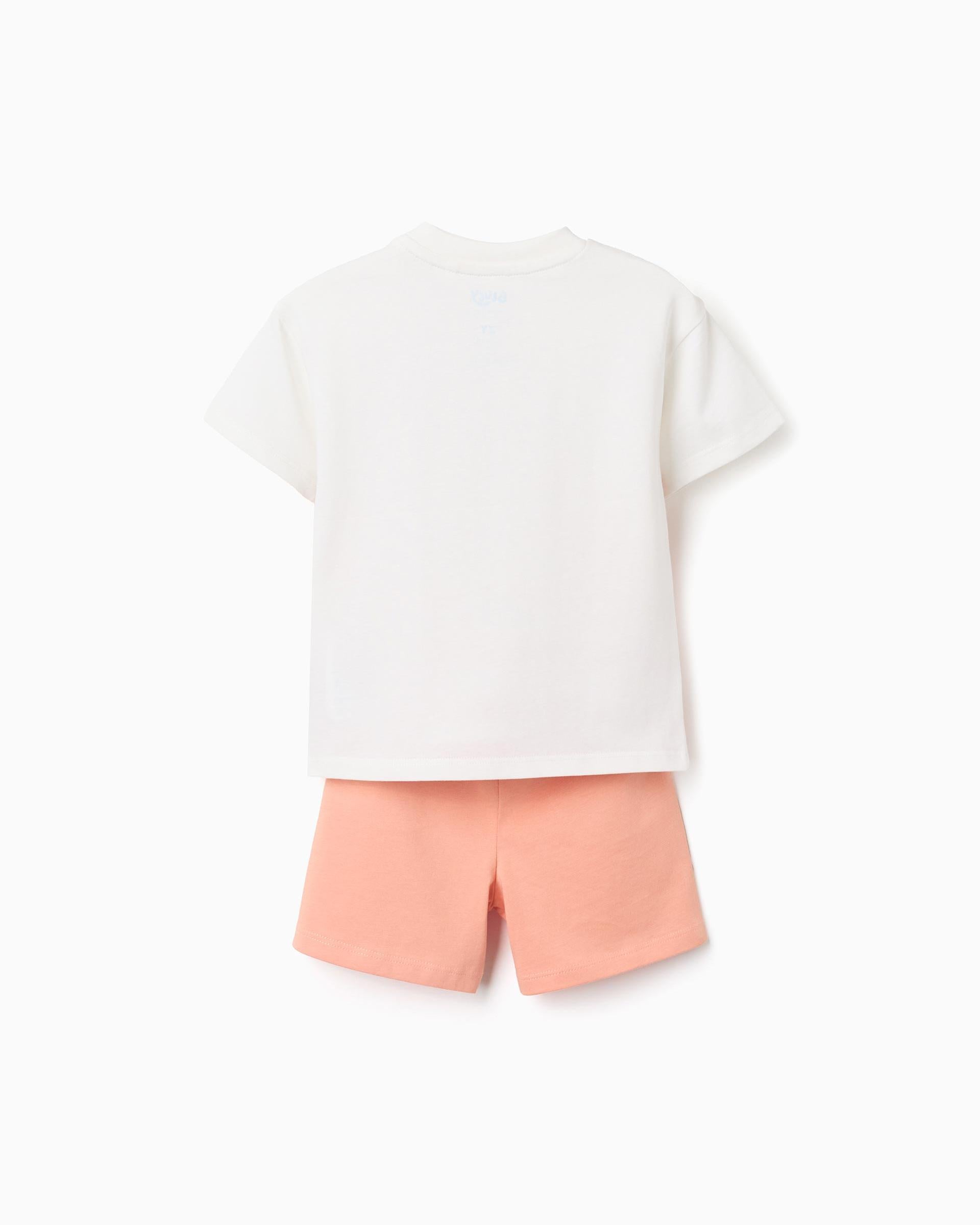 Conjunto Bermuda Bluey y Bingo Naranja Zippy estilo