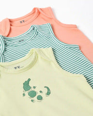 Set 3 Peleles Cocodrilo Rayas Verde Zippy estilo