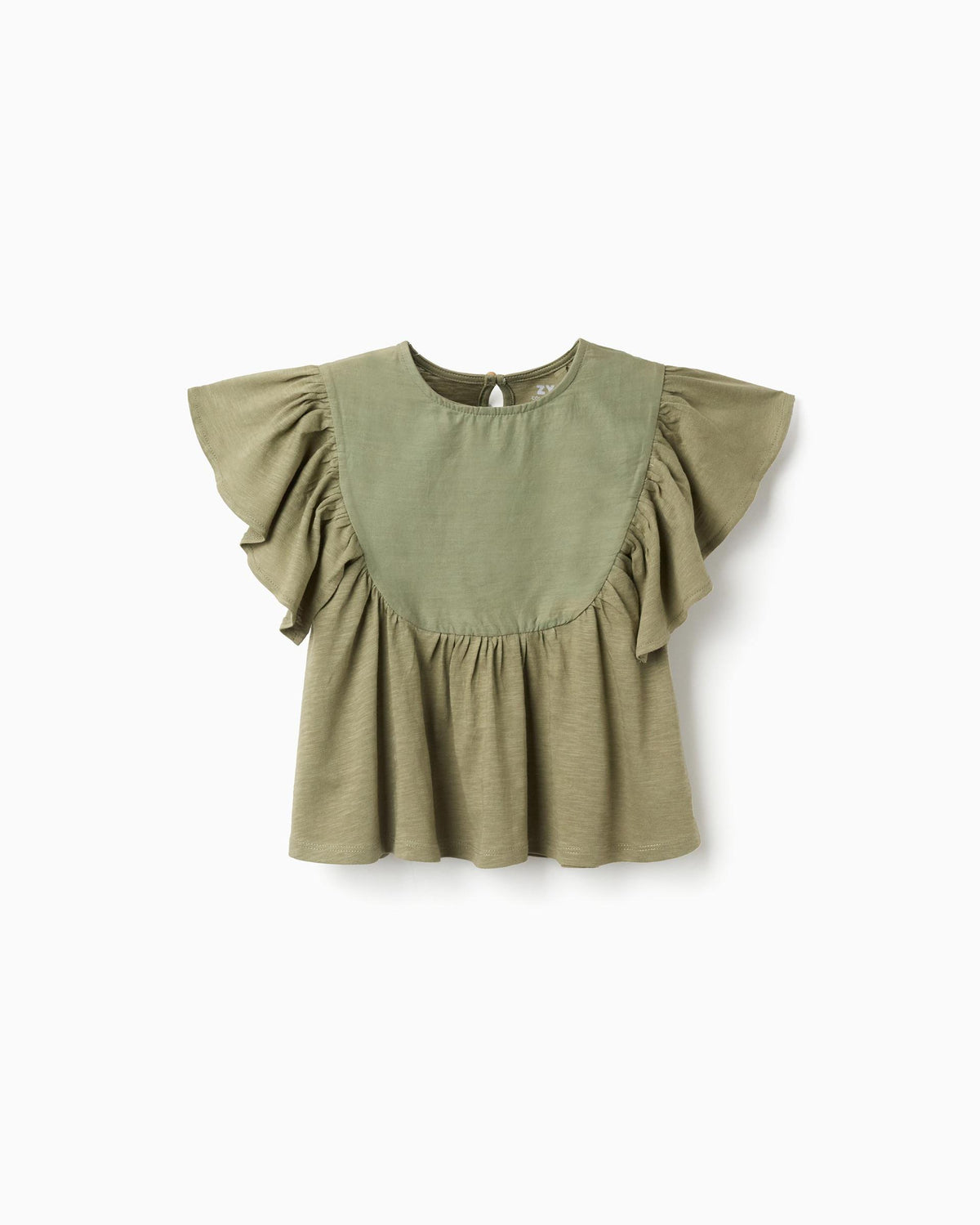 Blusa Volantes Verde Oscuro Zippy