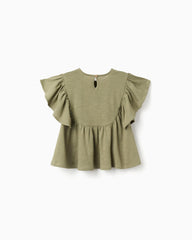 Blusa Volantes Verde Oscuro Zippy ESTILO