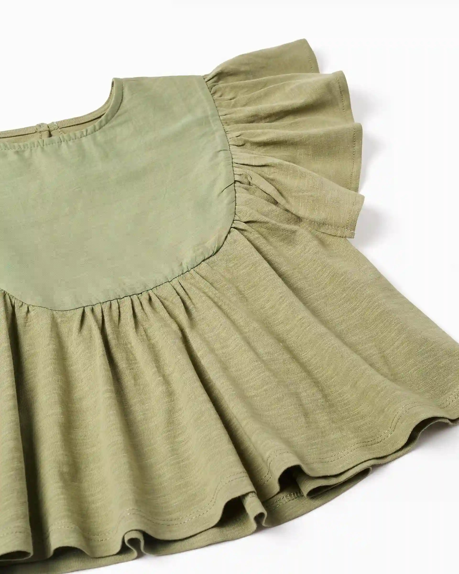 Blusa Volantes Verde Oscuro Zippy DETALLE