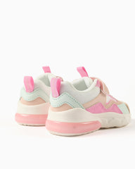 Tenis con Velcro Luces Combinado Rosa Zippy