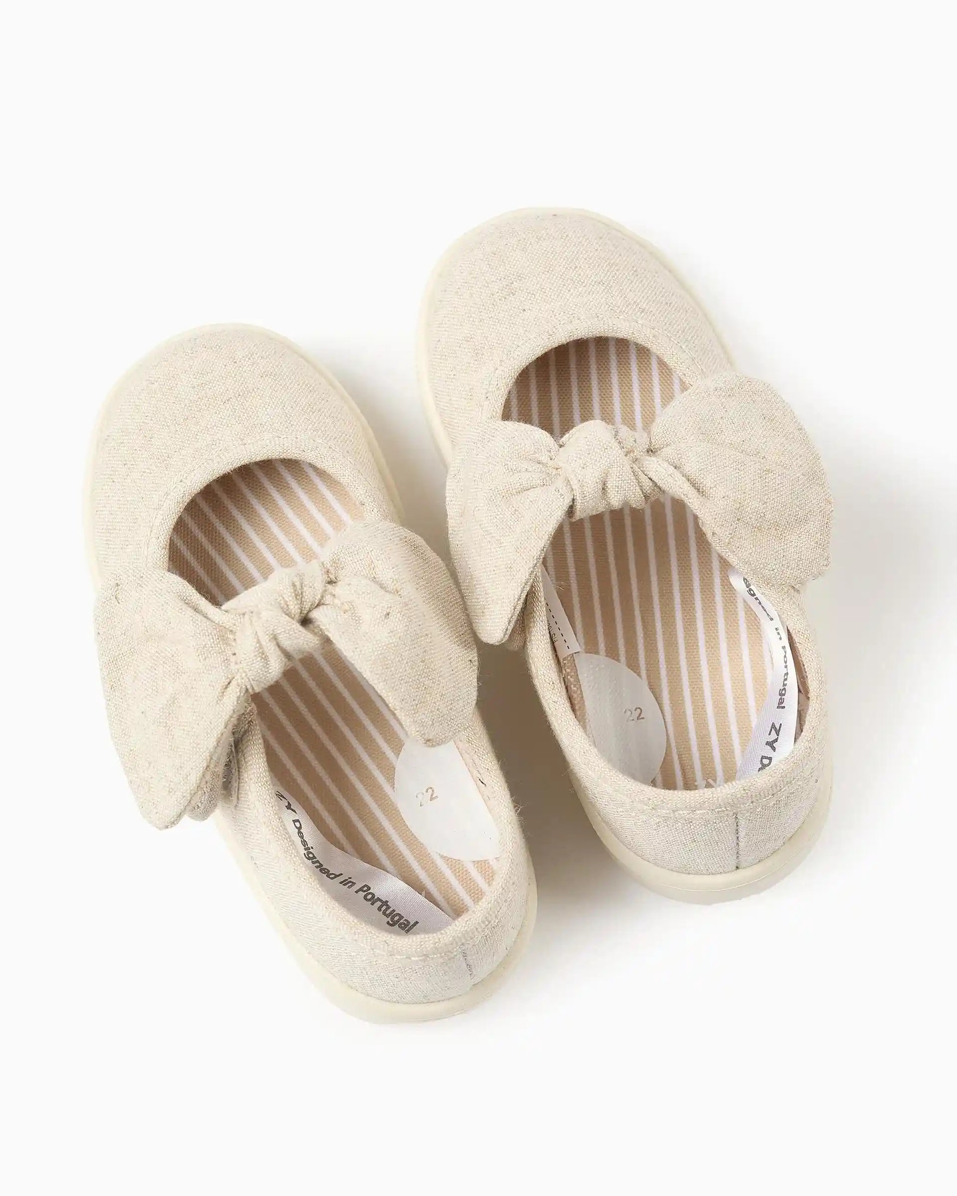 Baleta Velcro Detalle Moño Beige Zippy DISEÑO