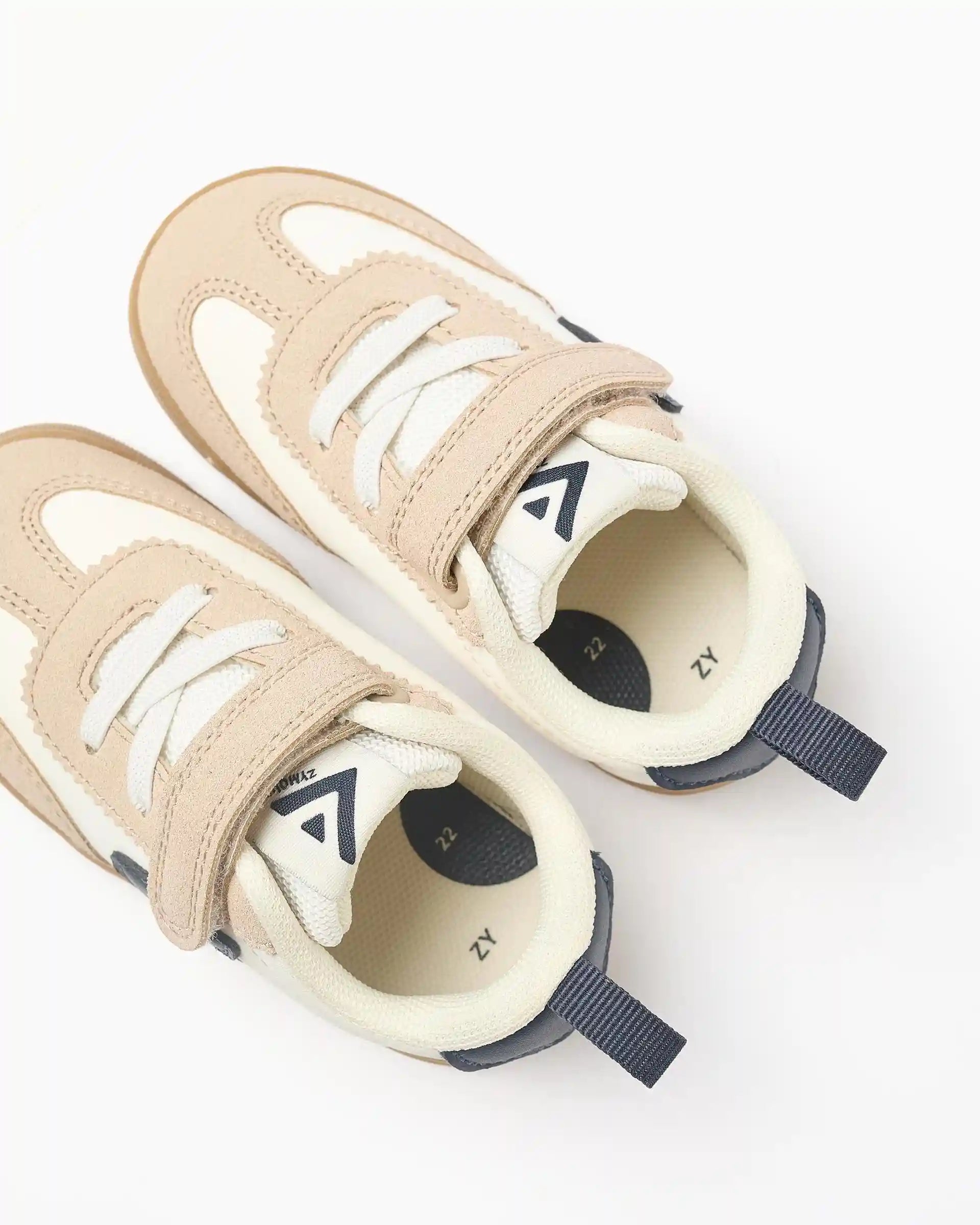 Tenis Velcro Combinado Azul Beige Zippy estilo