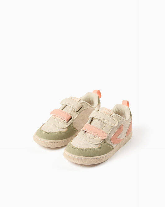 Tenis con Velcro Combinado Naranja Zippy