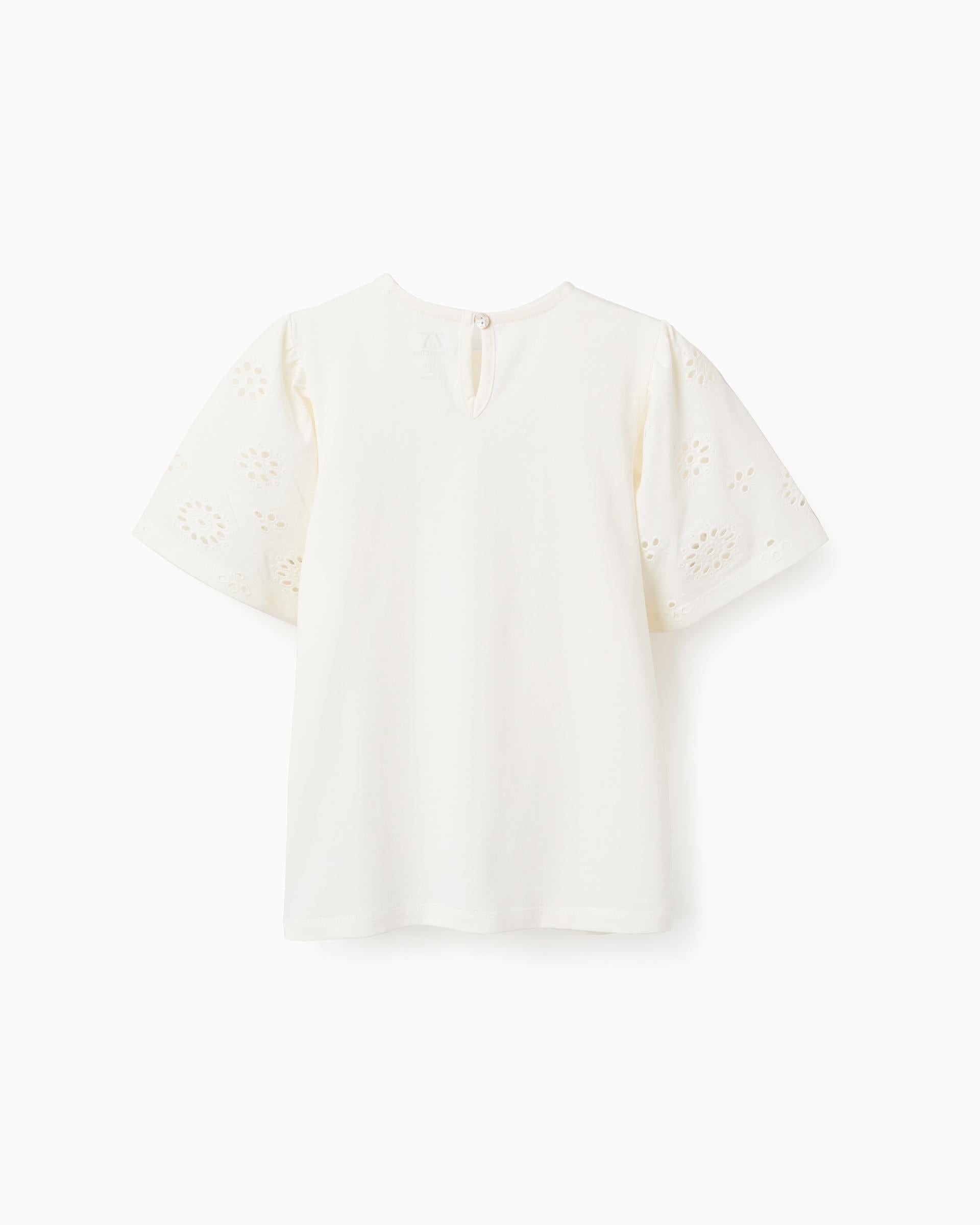 Blusa Mangas Ojalillo Crema Zippy diseño