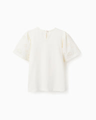 Blusa Mangas Ojalillo Crema Zippy diseño