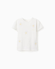 Blusa Detalle Relieve Flores Blanco Zippy