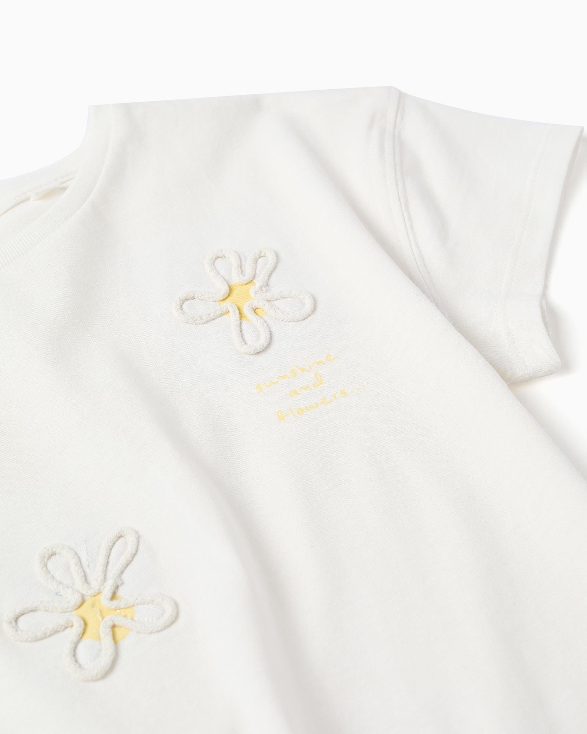 Blusa Detalle Relieve Flores Blanco Zippy estilo