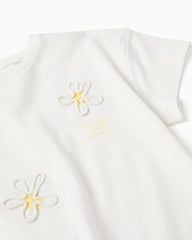 Blusa Detalle Relieve Flores Blanco Zippy estilo