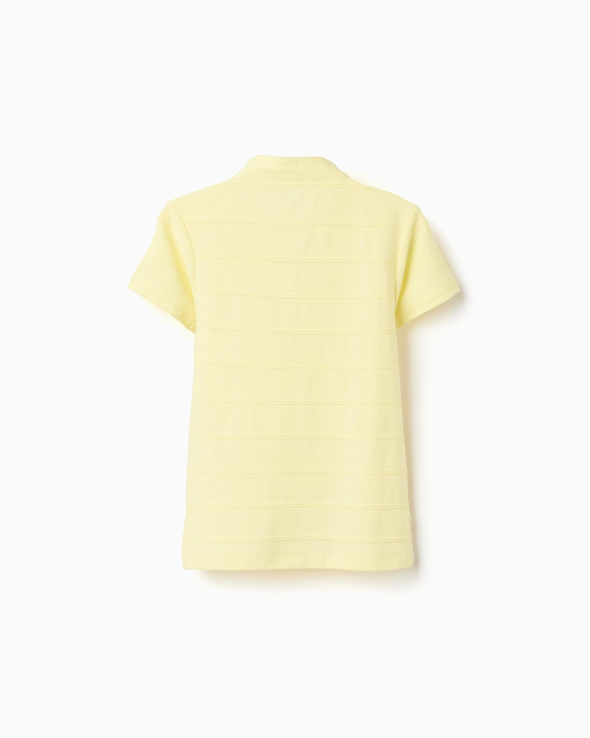 Camiseta Cuello Mao Rayas Amarillo Zippy  estilo